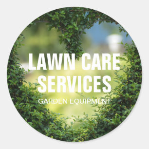 Landscaping Lawn care garden heart grass Classic Round Sticker
