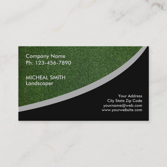 Landscaping Lawn Care Gardener Business Card (Front)