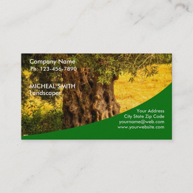Landscaping Lawn Care Gardener Business Card (Front)