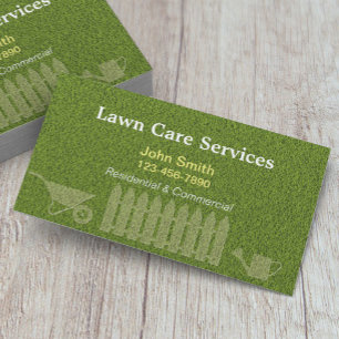 Landscaping Lawn Care Gardening Business Card