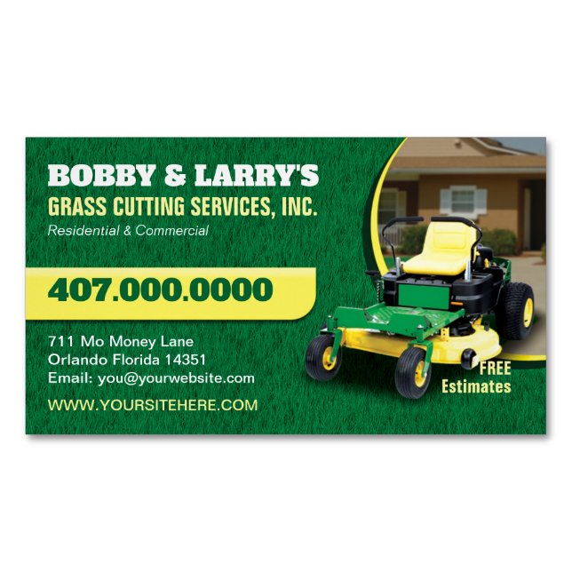 Landscaping Lawn Care Grass Cutting Business Card (Front)