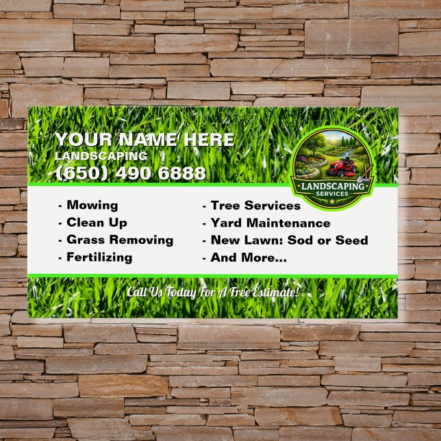 Landscaping Lawn Care Mower Business Card Grass (Creator Uploaded)