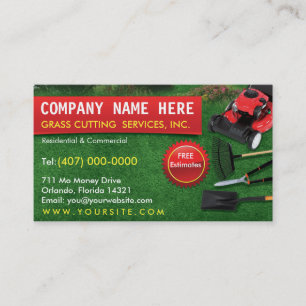 Landscaping Lawn Care Mower Business Card Template