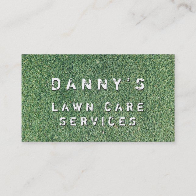 Landscaping Lawn Care Mower Business Card Template (Front)