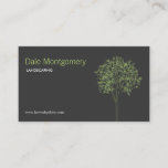 Landscaping, Lawn Care, Trees, Gardener Business Card<br><div class="desc">An elegant line art illustration of a tree with leaves adorns the front of this modern business card. © 1201AM DESIGNS</div>