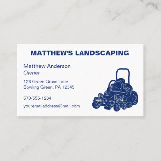Landscaping Lawn Mowing Business Commercial Mower Business Card
