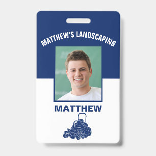 Landscaping Lawn Mowing Business Nametag ID Badge