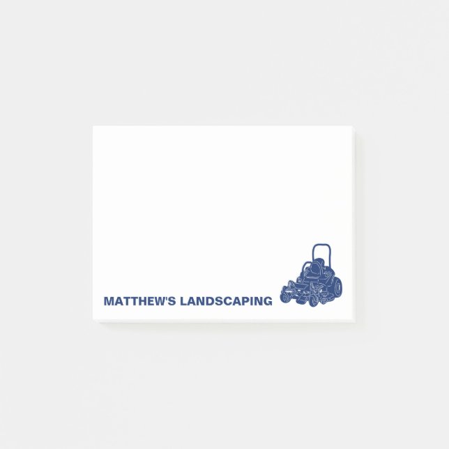 Landscaping Lawn Mowing Business Personalised Post-it Notes (Front)