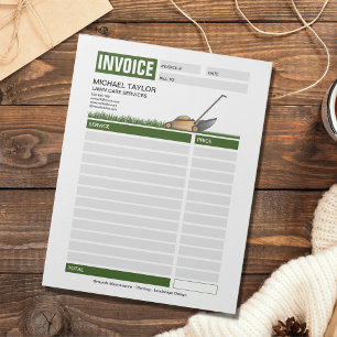 Landscaping Lawn Mowing Business Receipt Invoice Notepad