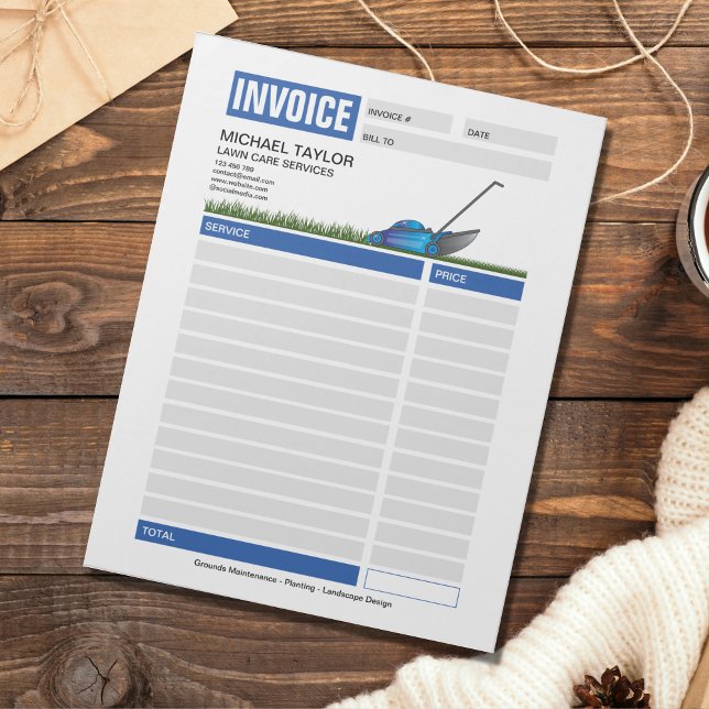 Landscaping Lawn Mowing Business Receipt Invoice Notepad (Creator Uploaded)