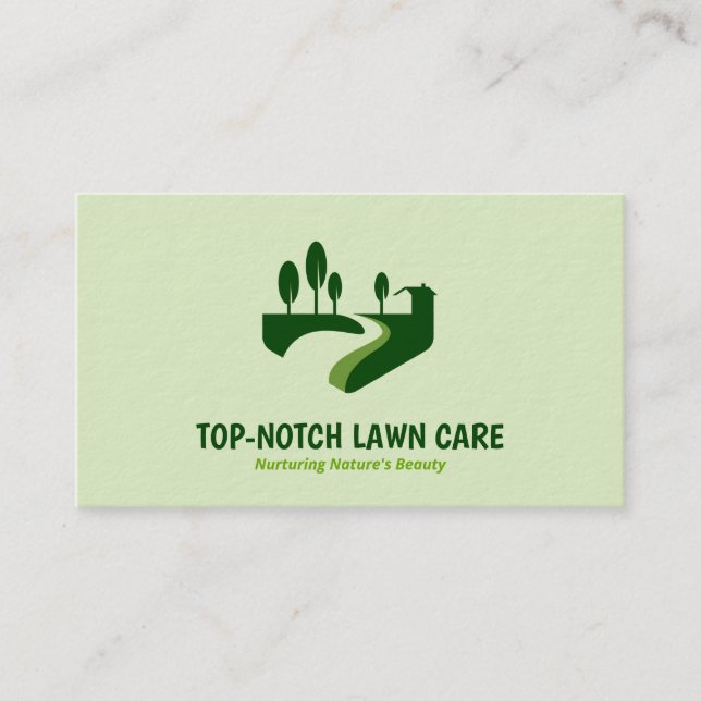 🌿 Landscaping  Lawn Mowing Premium Business Card (Front)