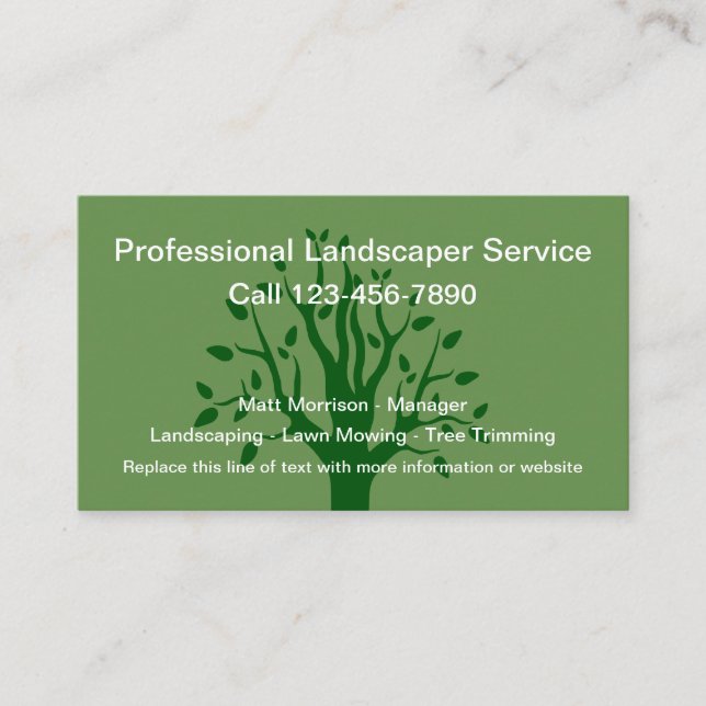 Landscaping Lawn Service Business Card (Front)
