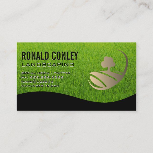 Landscaping Logo | Grass Business Card (Front)
