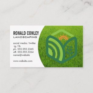 Landscaping Logo Lawn Mower Business Card