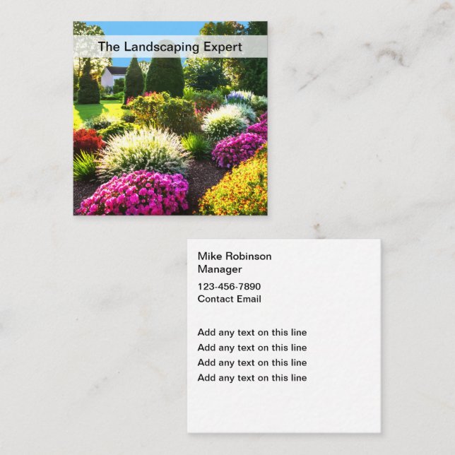 Landscaping Modern Colourful Business Cards (Front/Back)