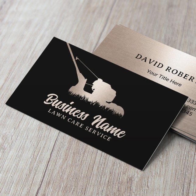 Landscaping Modern Gold Mower Professional Lawn Business Card (Creator Uploaded)