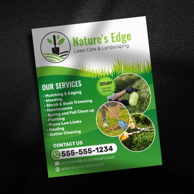 Landscaping Mowing Grass Cutting and Lawn Care   Flyer (Creator Uploaded)