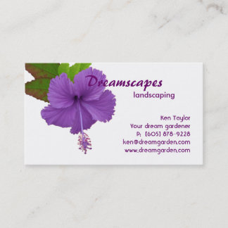 Landscaping Purple Hibiscus Flower Business Card