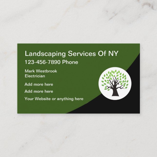 Landscaping Service Logo Template Business Card (Front)