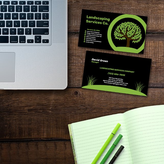 Landscaping Services Company Business Card (Creator Uploaded)