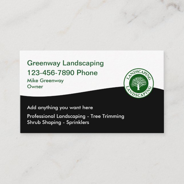Landscaping Services Professional Business Cards (Front)