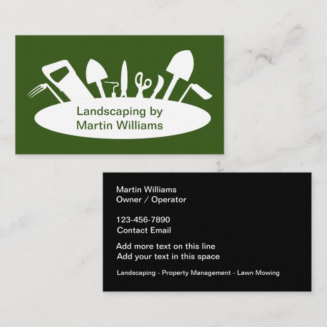 Landscaping Simple Modern Business Cards (Front/Back)