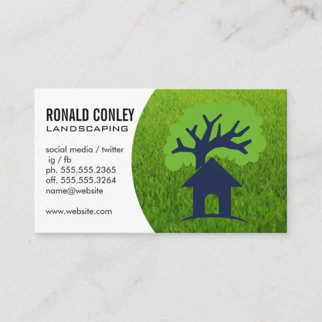 Landscaping | Tree House Logo Business Card (Front)