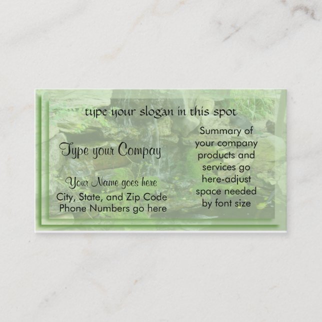 Landscaping-waterfall Business Card (Front)