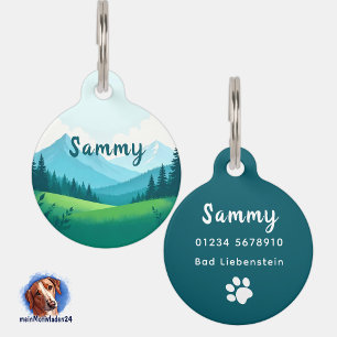 Landschaft Berge personalisierbare Hundemarke Pet Tag