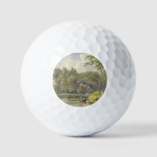 Landschap met Figuren in een Roeibootje Vintage Golf Balls