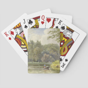 Landschap met Figuren in een Roeibootje Vintage Playing Cards