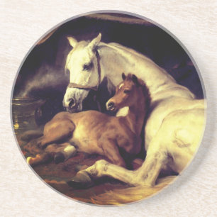 Landseer Horses Coaster