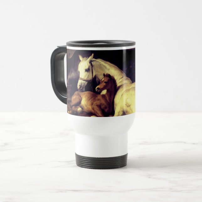Landseer Horses Travel Mug (Front Left)