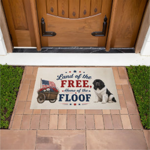 Landseer Newf Land of the Free, Home of the Floof Doormat