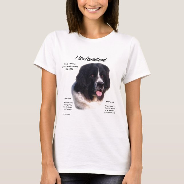 Landseer Newfoundland History; I love Newfies T-Shirt (Front)