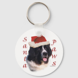 Landseer Newfoundland Santa Paws Key Ring