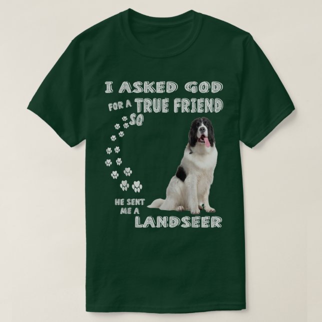 Landseer Newfoundland Saying Mum Dad Print, Newfie T-Shirt (Design Front)