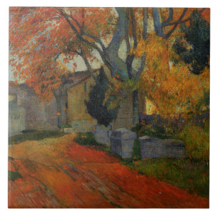 Lane at Alchamps Arles by Paul Gauguin Tile