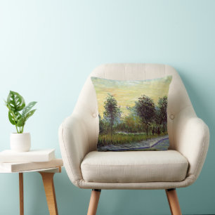 Lane in Voyer d'Argenson Park by Vincent van Gogh Cushion