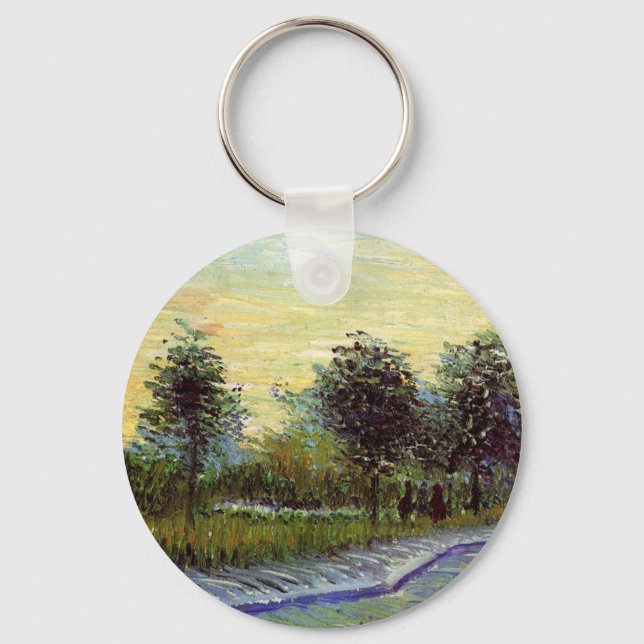 Lane in Voyer d'Argenson Park by Vincent van Gogh Key Ring (Front)