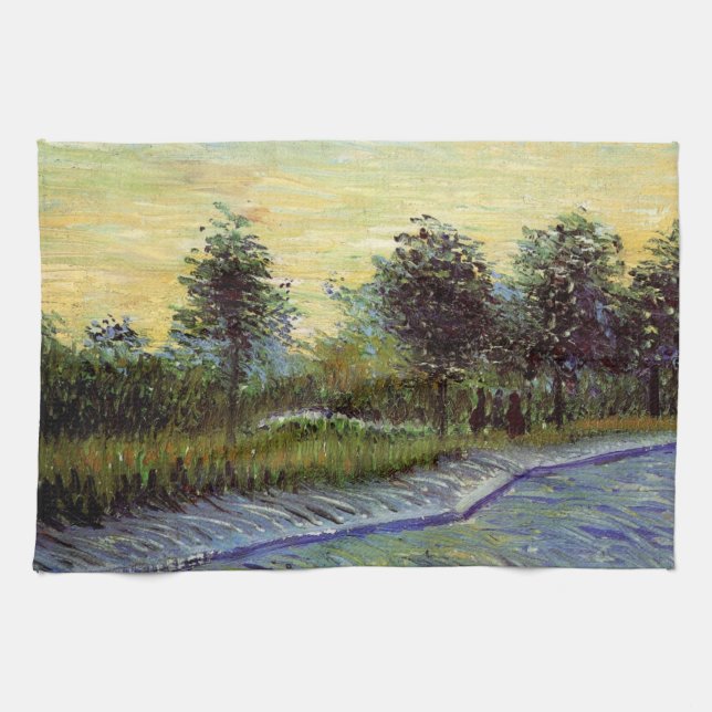 Lane in Voyer d'Argenson Park by Vincent van Gogh Tea Towel (Horizontal)
