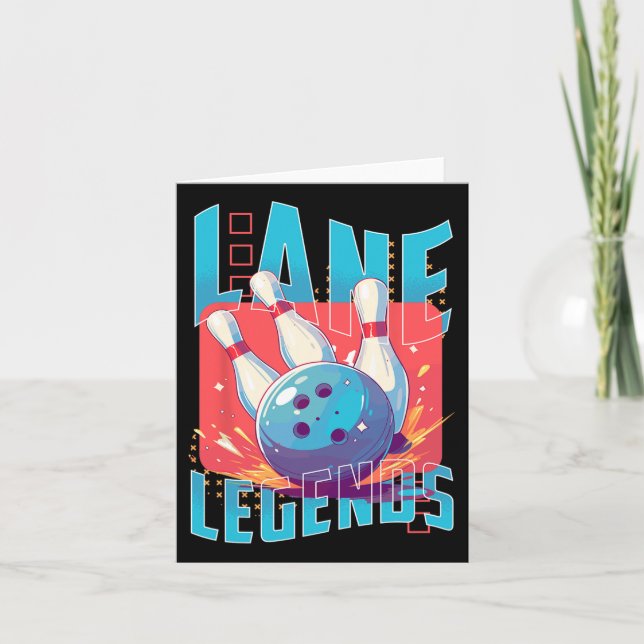 Lane Legends Bowling Sports Design  Card (Front)