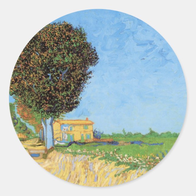 Lane Near Arles by Vincent van Gogh Classic Round Sticker (Front)