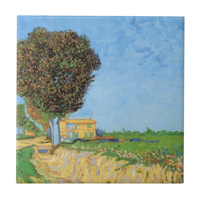 Lane Near Arles by Vincent van Gogh Tile (Front)