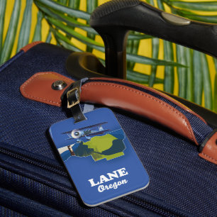 Lane Oregon Travel map Luggage Tag