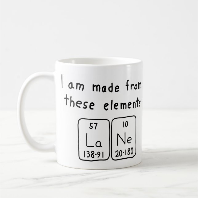 Lane periodic table name mug (Left)
