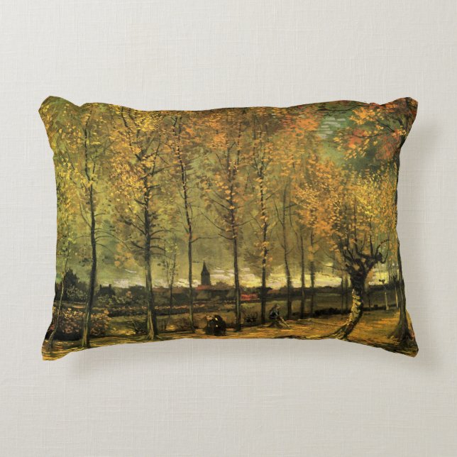 Lane with Poplars by Vincent van Gogh Decorative Cushion (Front)
