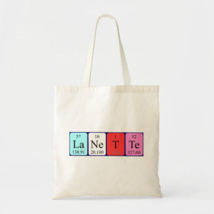 Lanette periodic table name tote bag