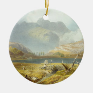 Langdale Pikes, from 'The English Lake District', Ceramic Tree Decoration