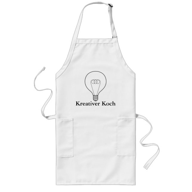 Lange Küchenschürze Kreativer Koch schwarzer Text Long Apron (Front)